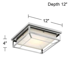 Possini Euro Design Radcliffe Modern Flush Mount Outdoor Ceiling Light Matte Nickel LED 4" Frosted Bonded Glass Damp Rated For Post Exterior Barn Deck -Target Lighting Store GUEST 7d4b8b7b 6b3a 40c8 955a 629992129081