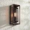 Possini Euro Design Modern Industrial Farmhouse Rustic Outdoor Wall Light Fixture Bronze 15 1/2" Clear Glass For Exterior Barn Deck House Porch Yard -Target Lighting Store GUEST 7d651ede 2bd1 4de1 a911 7ecab5620c97