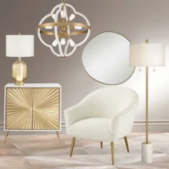 Possini Euro Design Rorschach Uneven Round Vanity Wall Mirror Modern Champagne Frame 30" Wide For Bathroom Bedroom Living Room Office Entryway House -Target Lighting Store GUEST 7ec1388f 2002 411d 92b5 b9ef8cb207a3