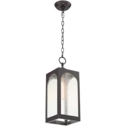 Possini Euro Design Tyne Modern Industrial Outdoor Hanging Light Bronze 19" Seedy Glass Shade For Post Exterior Barn Deck House Porch Yard Patio Home -Target Lighting Store GUEST 7f17b45a aa1d 4360 8a09 5e3d71170290