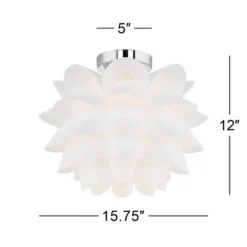Possini Euro Design Modern Ceiling Light Semi Flush Mount Fixture 15 3/4" Wide White Flower For Bedroom Kitchen Living Room Hallway Bathroom House -Target Lighting Store GUEST 805483ca a05e 4115 b5ea 29bd54d64fed