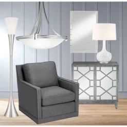 Possini Euro Design Natalia Modern Country Cottage Table Lamp 27" Tall White Ceramic Glaze Textured Floral Drum Shade For Bedroom Living Room Bedside -Target Lighting Store GUEST 81407b27 c670 4a5b 8ef8 e14858256c34