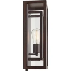 Possini Euro Design Modern Industrial Farmhouse Rustic Outdoor Wall Light Fixture Bronze 15 1/2" Clear Glass For Exterior Barn Deck House Porch Yard -Target Lighting Store GUEST 81a3dbdc 4dbb 4add 99a0 4795ef69547d 1