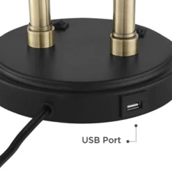 Possini Euro Design Sentry Modern Mid Century Desk Lamp 23" High Black Brass With USB Charging Port LED Adjustable Cone Shade For Bedroom Living Room -Target Lighting Store GUEST 84aa50d5 b673 4b3a b5f2 3168750c699e