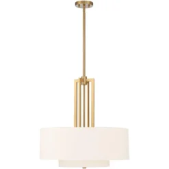 Possini Euro Design Sundry Warm Brass Pendant Chandelier 24" Wide Modern Double Drum Shades 4-Light Fixture For Dining Room House Foyer Kitchen Island 4 Possini Euro Design Sundry Warm Brass Pendant Chandelier 24" Wide Modern Double Drum Shades 4-Light Fixture For Dining Room House Foyer Kitchen Island -Target Lighting Store GUEST 85306f37 58dd 4887 858b 85bfc76e49de