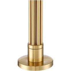 Possini Euro Design Granview Modern Table Lamp 32 1/2" Tall Brass Column Taupe Organza Outer Off White Linen Inner Drum Shade For Bedroom Living Room -Target Lighting Store GUEST 854c71f5 7a3c 4a72 84e2 e29b66f8b9f7