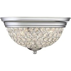 Possini Euro Design Faith Modern Ceiling Light Flush Mount Fixtures 11" Wide Set Of 2 Chrome 2-Light Crystal For Bedroom Kitchen Living Room Hallway -Target Lighting Store GUEST 856e15a4 10f4 454a 9644 3001ab564e7e