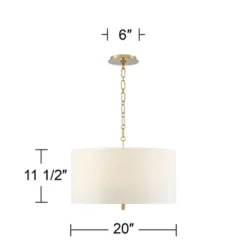 Possini Euro Design Warm Gold Pendant Chandelier 20" Wide Modern White Linen Drum Shade 4-Light Fixture For Dining Room Foyer Kitchen Island Entryway -Target Lighting Store GUEST 8880d132 e918 422c b5f2 7062170d53c6
