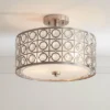 Possini Euro Design Saira Modern Ceiling Light Semi Flush Mount Fixture 16" Wide Brushed Nickel Crystal Organza Drum Shade For Bedroom Kitchen Hallway -Target Lighting Store GUEST 8938b3f8 d139 431a bcb3 9eddcff6faaa