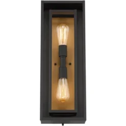 Possini Euro Design Metropolis Mid Century Modern Outdoor Wall Light Fixture Black Gold 22" Clear Glass For Post Exterior Barn Deck House Porch Yard -Target Lighting Store GUEST 8a0113eb 1453 45de 8d80 a97013c8424d