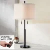 Possini Euro Design Modern Buffet Table Lamp 33" Tall With USB Charging Port Dark Bronze Drum Shade For Bedroom Living Room Office -Target Lighting Store GUEST 8a2cbf08 46a0 40b1 a662 162384bbf3c5
