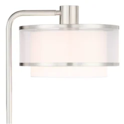 Possini Euro Design Modern Floor Lamps 60" Tall Set Of 2 With Tray Table USB Port Nickel Silver Organza White Linen Shades For Living Room -Target Lighting Store GUEST 8e95807b 5ffd 488c 8657 a5d1449d428e