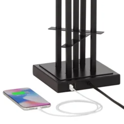 Possini Euro Design Deborah Modern Mid Century Table Lamp 30" Tall Black With USB Charging Port Gold Metal Double Drum Shades For Living Room Desk -Target Lighting Store GUEST 910d7d9c 2f76 4380 a802 662bc76f6275