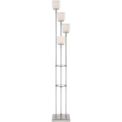 Possini Euro Design Athena Modern Floor Lamp 72" Tall Brushed Nickel 4 Light Tree Clear Outer Opal Inner Double Glass Shade For Living Room Bedroom -Target Lighting Store GUEST 9216fb98 adc6 4062 a2b3 d139c90db34a