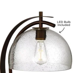 Possini Euro Design Modern Desk Lamps Set Of 2 With USB Port 22 1/2" High Bronze LED Clear Seeded Glass Shade For Bedroom Office -Target Lighting Store GUEST 94f8b08b 460e 4367 b974 fdf11d3b35a4