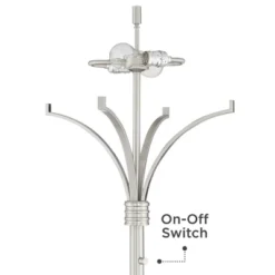 Possini Euro Design Modern Floor Lamp 64" Tall Brushed Nickel Silver Organza White Linen Drum Shade For Living Room Bedroom Office -Target Lighting Store GUEST 9743b9a1 5f49 4b60 a129 9c356e6888e3