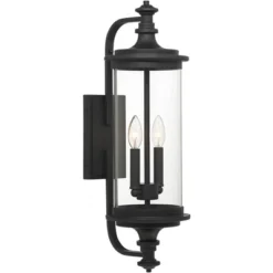 Possini Euro Design Medici Modern Outdoor Wall Light Fixture Black Metal 24 1/2" Clear Glass For Post Exterior Barn Deck House Porch Yard Patio Home -Target Lighting Store GUEST 97c73eb9 75d4 4592 9530 20b76337465e