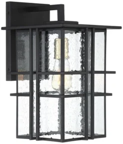 Possini Euro Design Arley Modern Outdoor Wall Light Fixture Black Geometric Frame 16" Seedy Glass For Post Exterior Barn Deck House Porch Yard Patio -Target Lighting Store GUEST 98825cbf 37de 4677 bf7c 128eea35058b