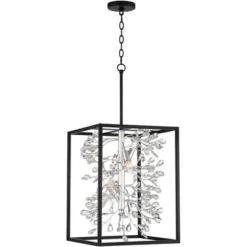 Possini Euro Design Black Silver Pendant Chandelier 15 1/4" Wide Modern Clear Crystal Flower Vine 4-Light Fixture For Dining Room House -Target Lighting Store GUEST 99db8f24 c254 4107 8bfb 1b186ddf050c