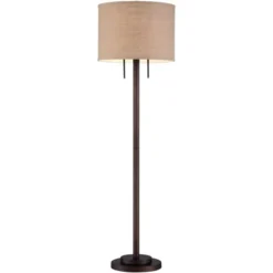 Possini Euro Design Garth Modern Floor Lamp Standing 63 1/2" Tall Oil Rubbed Bronze Burlap Fabric Drum Shade For Living Room Bedroom Office House Home -Target Lighting Store GUEST 9c619651 dfc1 48c4 b620 68e69c4a28de