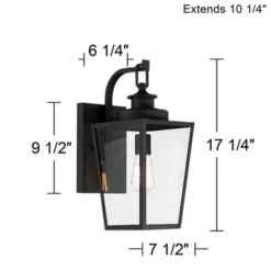 Possini Euro Design Ackerly Modern Outdoor Wall Light Fixture Textured Black 17 1/4" Clear Glass For Post Exterior Barn Deck House Porch Yard Patio -Target Lighting Store GUEST 9d40e1cf ab71 4b48 a62d b0ec8b84dc8f