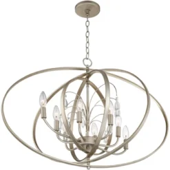 Possini Euro Design Tiller Champagne Satin Silver Pendant Chandelier 31 1/2" Wide Modern Open Orb Frame 8-Light Fixture For Dining Room Kitchen Island -Target Lighting Store GUEST 9d5b4c51 6b5a 4c0b b666 fe134fd23059