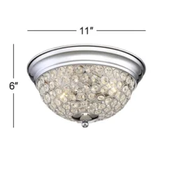 Possini Euro Design Faith Modern Ceiling Light Flush Mount Fixtures 11" Wide Set Of 2 Chrome 2-Light Crystal For Bedroom Kitchen Living Room Hallway -Target Lighting Store GUEST 9e60bc97 1b08 4f00 97c0 da352123f71d