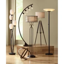 Possini Euro Design Meridian Light Blaster Modern Torchiere Floor Lamp 72" Tall Oil Rubbed Bronze LED Frosted Glass Shade For Living Room Bedroom Home -Target Lighting Store GUEST 9f10bba5 9a6c 4273 bb48 1d4a45d8cd14