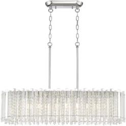 Possini Euro Design Mirabell Chrome Linear Island Pendant Chandelier 34" Wide Modern LED Clear Glass Crystal 6-Light Fixture For Dining Room Kitchen -Target Lighting Store GUEST a06855f6 6b6f 4844 9d9b 268029fc375e