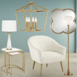 Possini Euro Design Cecil Modern Industrial Torchiere Floor Lamp 71" Tall Warm Gold Metal Opal Glass Shade For Living Room Bedroom Office House Home -Target Lighting Store GUEST a40a4876 4d1a 4982 bfca 1144fb6c5584