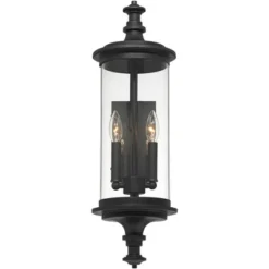 Possini Euro Design Medici Modern Outdoor Wall Light Fixture Black Metal 24 1/2" Clear Glass For Post Exterior Barn Deck House Porch Yard Patio Home -Target Lighting Store GUEST a55e72b0 6dcf 4721 9603 8b3c291f9d71