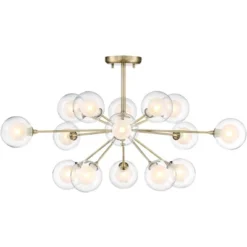 Possini Euro Design Modern Ceiling Light Semi Flush Mount Fixture Sputnik Brass 30 1/2" Wide 15-Light Double Glass Ball Hallway -Target Lighting Store GUEST a5d5d52f e87f 49d6 be3a b66722eec602