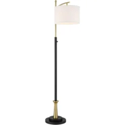 Possini Euro Design Modern Downbridge Floor Lamp 64" Tall Black Brass Metal Linen Drum Shade For Living Room Reading Bedroom Home -Target Lighting Store GUEST a6a355c1 e149 4289 a0b7 bf87f6c6d4ee