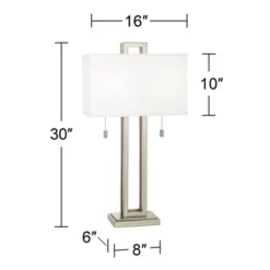 Possini Euro Design Modern Table Lamps 30" Tall Set Of 2 Brushed Nickel Open Rectangular White Box Shade For Living Room Family Bedroom -Target Lighting Store GUEST a7b9d08f 87b9 4f60 9901 694201dc2d83