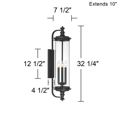 Possini Euro Design Medici Modern Outdoor Wall Light Fixture Black 32 1/4" Clear Glass Cylinder Shade for Post Exterior Barn Deck House Porch Yard Possini Euro Design Medici Modern Outdoor Wall Light Fixture Black 32 1/4" Clear Glass Cylinder Shade For Post Exterior Barn Deck House Porch Yard -Target Lighting Store GUEST a8c307d9 3487 43cb 8cf0 ad80c0a25b95