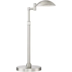Possini Euro Design Eliptik Modern Desk Table Lamp 24 1/2" High Satin Nickel LED Swing Arm Adjustable Height For Bedroom Living Room Nightstand Office -Target Lighting Store GUEST aa0f4a29 bec0 4111 8c72 01b67ee54c62