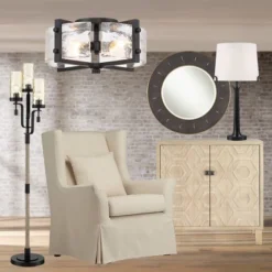 Possini Euro Design Adri Modern Ceiling Light Flush Mount Fixture Black 16 1/2" Wide Black 4-Light Textured Glass For Bedroom Kitchen Living Room Home 5 Possini Euro Design Adri Modern Ceiling Light Flush Mount Fixture Black 16 1/2" Wide Black 4-Light Textured Glass For Bedroom Kitchen Living Room Home -Target Lighting Store GUEST aa12d34d 4a27 4c8d 9dc7 7361cc026951