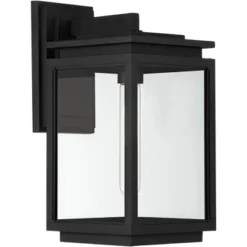 Possini Euro Design Atkins Modern Outdoor Wall Light Fixture Matte Black 14 1/4" Clear Glass For Post Exterior Barn Deck House Porch Yard Posts Patio -Target Lighting Store GUEST aa6a430a bcc8 42f3 a648 ad6e07fb1cd9