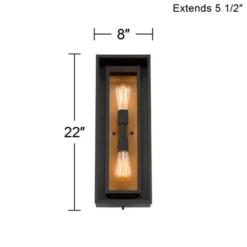 Possini Euro Design Metropolis Mid Century Modern Outdoor Wall Light Fixture Black Gold 22" Clear Glass For Post Exterior Barn Deck House Porch Yard -Target Lighting Store GUEST aae5f51b e12b 41f2 9fe6 4af7d7a4cdba