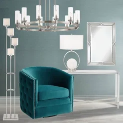 Possini Euro Design Athena Modern Floor Lamp 72" Tall Brushed Nickel 4 Light Tree Clear Outer Opal Inner Double Glass Shade For Living Room Bedroom -Target Lighting Store GUEST ac0a6ad2 0b11 4658 8bae 6025b179c160