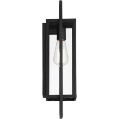Possini Euro Design Jericho Modern Outdoor Wall Light Fixture Textured Black Metal 19" Clear Glass Panel For Post Exterior Barn Deck House Porch Yard -Target Lighting Store GUEST ac45f3da ab77 41f1 9439 8c27f3afed8a