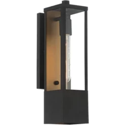 Possini Euro Design Berk Modern Outdoor Wall Light Fixture Textured Black 16" Clear Glass For Post Exterior Barn Deck House Porch Yard Posts Patio -Target Lighting Store GUEST ad16586a cede 45cb 9580 efb41f78ba25
