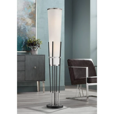 Possini Euro Design Flute Modern Torchiere Floor Lamp 64" Tall Satin Black Brushed Nickel White Linen Shade for Living Room Bedroom Office House Home Possini Euro Design Flute Modern Torchiere Floor Lamp 64" Tall Satin Black Brushed Nickel White Linen Shade For Living Room Bedroom Office House Home -Target Lighting Store GUEST adfe9dd2 637a 42fe 9c43 05812e1fb51f