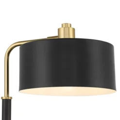 Possini Euro Design Myles Modern Mid Century Desk Lamp 24" High Black Gold With Dual USB Charging Ports Metal Drum Shade For Bedroom Living Room Home -Target Lighting Store GUEST ae7581db 32e6 4c05 afa5 ffff0fe50d05