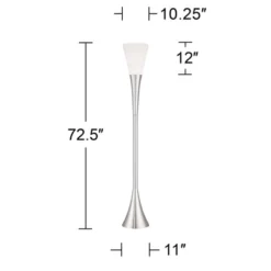 Possini Euro Design Piazza Modern Torchiere Floor Lamp 72 1/2" Tall Brushed Nickel Metal Frosted White Glass Shade For Living Room Bedroom Office Home -Target Lighting Store GUEST b0bb1c55 87f2 48b0 8824 8d3003b83b64