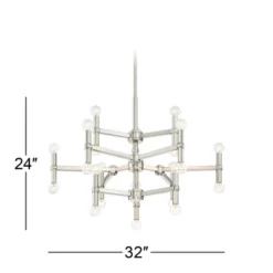 Possini Euro Design Marya Brushed Nickel Chandelier 32" Wide Modern 24-Light Fixture For Dining Room House Foyer Kitchen Island Entryway Bedroom Home -Target Lighting Store GUEST b2adf0f2 31db 48d6 a357 054405825ecb