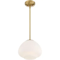 Possini Euro Design Orilla Brass Mini Pendant Light 11 3/4" Wide Mid Century Modern White Opal Glass Shade For Dining Room House Foyer Kitchen Island -Target Lighting Store GUEST b30bd1e8 35ac 46e4 afe7 4dbfc3645d7c