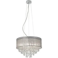 Possini Euro Design Jolie Chrome Chandelier Lighting 20" Wide Modern Crystal Silver Fabric Shade 7-Light Fixture For Dining Room House Kitchen Island -Target Lighting Store GUEST b5a3f889 4381 402d 9fe1 a088bafb958c