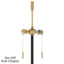 Possini Euro Design Roxie Modern Floor Lamp With Riser 65 1/2" Tall Brass Black Metal Sheer Linen Double Drum Shade For Living Room Bedroom Office -Target Lighting Store GUEST b5c07179 5767 4f85 8a6f b0163d6075eb