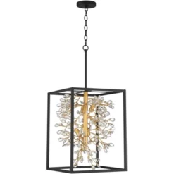 Possini Euro Design Carrine Black Gold Pendant Chandelier 15 1/4" Wide Modern Clear Crystal 4-Light Fixture For Dining Room House Foyer Kitchen Island -Target Lighting Store GUEST b735d13c 1eec 4f19 9423 8a87f77cc1fd